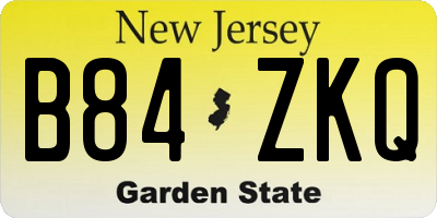 NJ license plate B84ZKQ