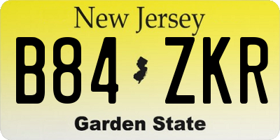 NJ license plate B84ZKR