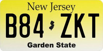 NJ license plate B84ZKT