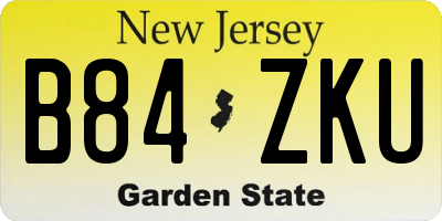NJ license plate B84ZKU