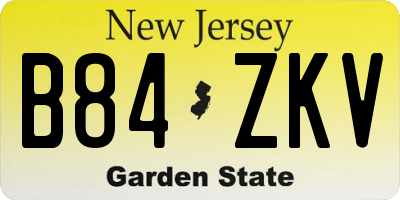 NJ license plate B84ZKV