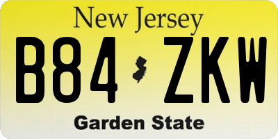 NJ license plate B84ZKW