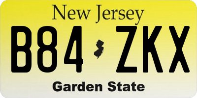 NJ license plate B84ZKX