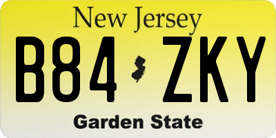 NJ license plate B84ZKY