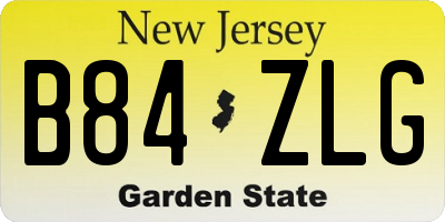 NJ license plate B84ZLG