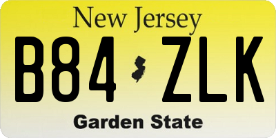 NJ license plate B84ZLK