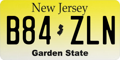 NJ license plate B84ZLN