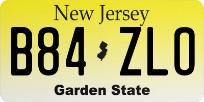NJ license plate B84ZLO