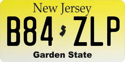 NJ license plate B84ZLP