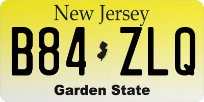 NJ license plate B84ZLQ
