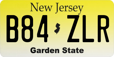 NJ license plate B84ZLR