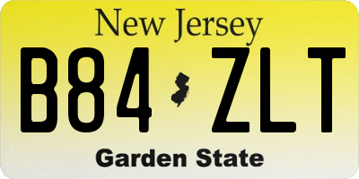NJ license plate B84ZLT