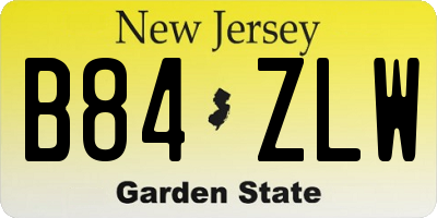 NJ license plate B84ZLW