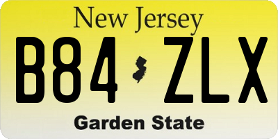 NJ license plate B84ZLX