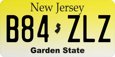 NJ license plate B84ZLZ