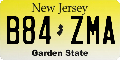 NJ license plate B84ZMA