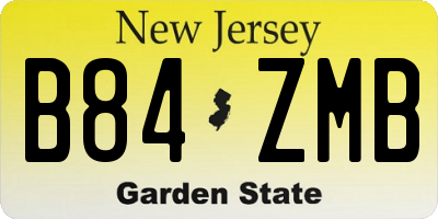 NJ license plate B84ZMB