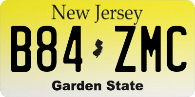NJ license plate B84ZMC