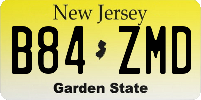 NJ license plate B84ZMD