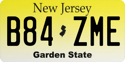 NJ license plate B84ZME