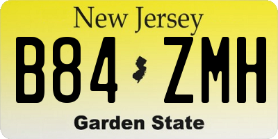 NJ license plate B84ZMH