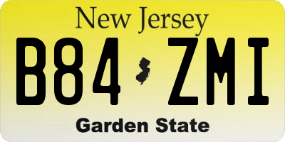 NJ license plate B84ZMI