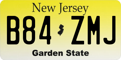 NJ license plate B84ZMJ