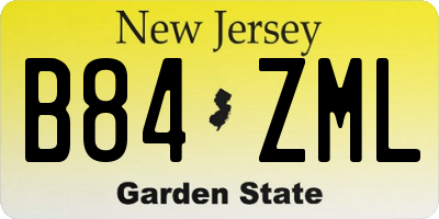 NJ license plate B84ZML