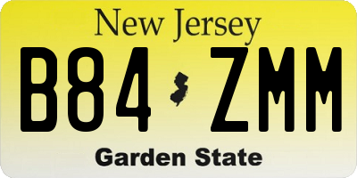 NJ license plate B84ZMM
