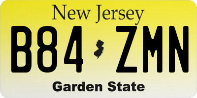 NJ license plate B84ZMN