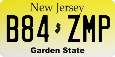 NJ license plate B84ZMP