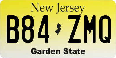 NJ license plate B84ZMQ