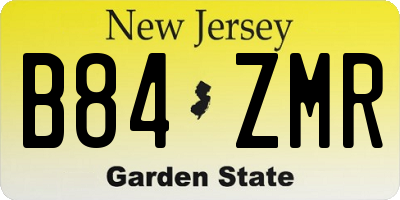 NJ license plate B84ZMR