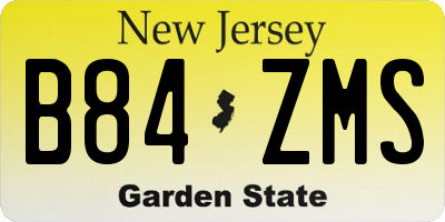 NJ license plate B84ZMS