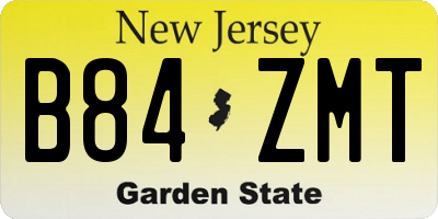 NJ license plate B84ZMT