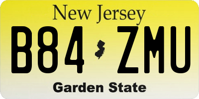 NJ license plate B84ZMU