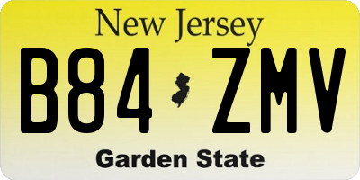 NJ license plate B84ZMV