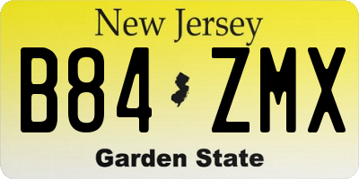 NJ license plate B84ZMX