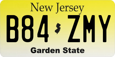 NJ license plate B84ZMY