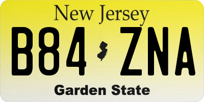 NJ license plate B84ZNA