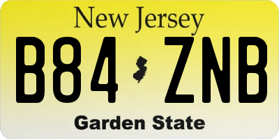 NJ license plate B84ZNB