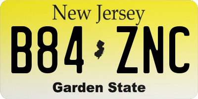 NJ license plate B84ZNC