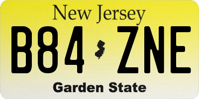 NJ license plate B84ZNE