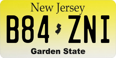 NJ license plate B84ZNI
