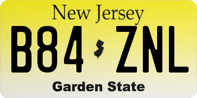 NJ license plate B84ZNL