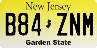 NJ license plate B84ZNM