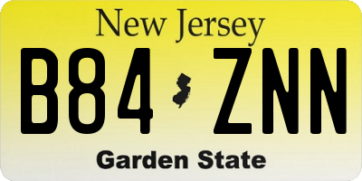 NJ license plate B84ZNN