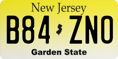 NJ license plate B84ZNO