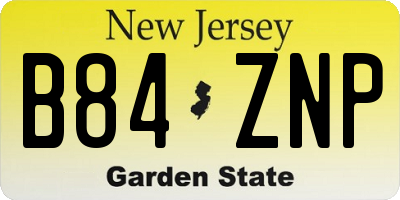NJ license plate B84ZNP
