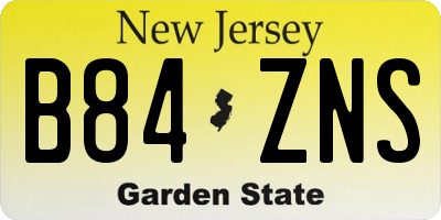 NJ license plate B84ZNS